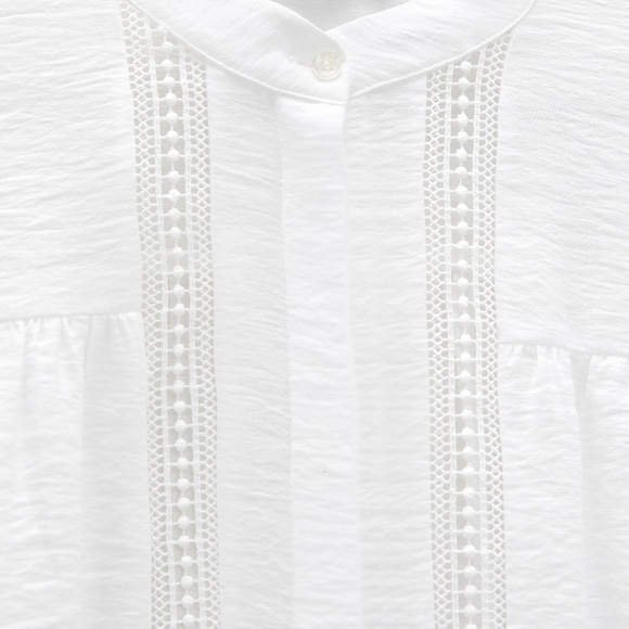 Zara lace insert long shirt S New - Picture 15 of 15